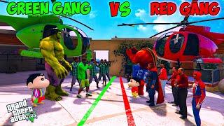 Franklin Green Gang VS Shinchan Blue & Red Gang In GTA 5! | GTA 5 AVENGERS