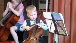 Student playing May Song and Allegretto (Suzuki Book 1) at 'The Cello Corner' in Islington