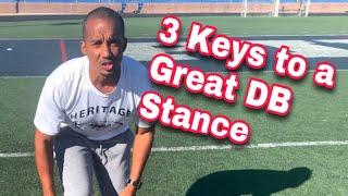 3 Keys to A Great DB Stance | DB Tips | All Eyes DB Camp db stance in football