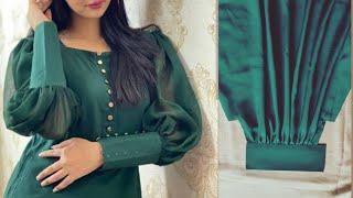 latest cuff sleeve design cutting and stitching 2023 / baju sewing tips for beginners / baju