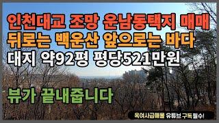 [#252] 인천대교 조망 운남동택지 매매!! 뒤엔 백운산 앞엔 바다