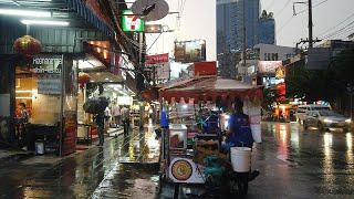 [4K] Walking in the Rain in Bangkok | Rainy Season in Thailand