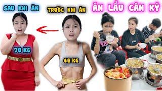 Weighing Hot Pot Eating Challenge Whoever weighs the most wins 1.5 million #trangandvinh