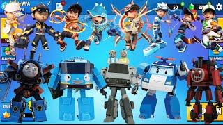 ALL BOBOIBOY FUSION NEW ELEMENTAL VS CARS, TRAIN AND BUS MONSTER in STUMBLE GUYS