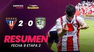 Liga De Quito 2 - 0 Orense SC  Resumen Fecha 9 / 2da Etapa / LigaPro Ecuabet