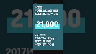 부평 오피스텔 2억1천만원  2017년식 방3,화2 더블역세권