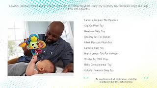 LAMAZE Jacques the Peacock, Clip on Pram and Pushchair Newborn Baby Toy, Sensory Toy for Babies Boys