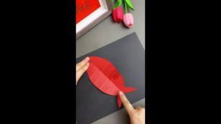 Simple and fun flower fish paper-cut handmade, let's play with children in the new year# parent-chi