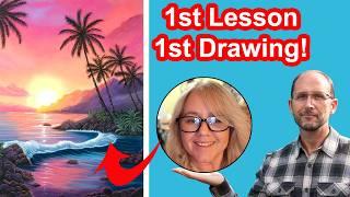 Watch My Wife's First Pastel Drawing Lesson - You Won't Believe The Results! Jason Morgan Art