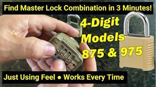 Lock Picking ● Decode 4-Digit Master Lock 875/975 Combination Padlock In 3 Min Using Only Feel!