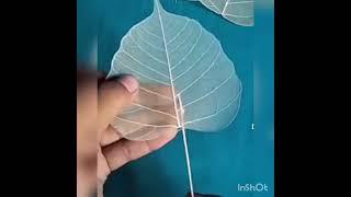 skeleton leaf art |multicolour leaf | soumya s art world #artworld #leafart