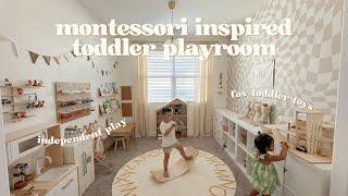 fav toys, open ended play + storage/rotation for toddlers! | montessori inspired playroom tour