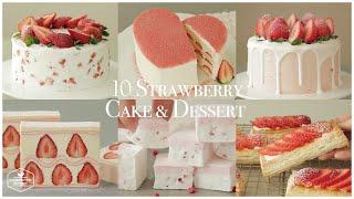 10가지딸기 케이크&디저트 모음.zip : 10 Strawberry Cake&Dessert Recipe | 홈베이킹 영상 모음 Baking Video | Cooking tree