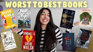 ranking the 46 books I've read this year from WORST to BEST🫢