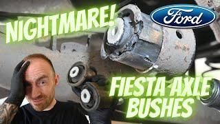 Replacing Commonly Worn & Knocking Solid Rear Axle Bushes On A 2010 Ford Fiesta