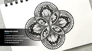 How to Draw a 3D Floral Circle Mandala Art | Easy 3D Floral Mandala Drawing in Circles