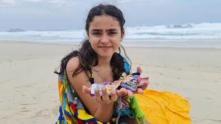 Diversão na praia *provando tortuguitas* - MARI BRITO COM VOCÊS