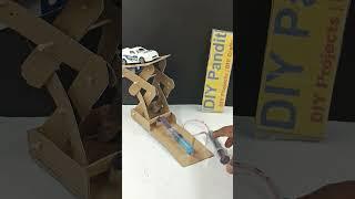 hydraulic lift (scissor) working model for science project exhibition - diy | DIY pandit