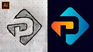 Adobe Illustrator Tutorial - How to Create Logo Design From Sketch