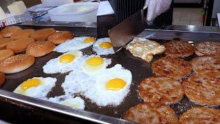 계란후라이 치즈버거, 해장버거로 유명한 곳 / fried egg cheeseburger - korean street food