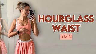 5 min Slow & Intense Hourglass Waist Pilates | At Home Workout