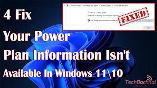 Fix Your Power Plan Information Isn't Available In Windows 1110