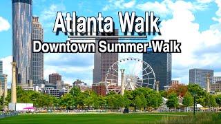 Downtown Atlanta Georgia Sunny 3 hour Walk Around Downtown | 4k 60