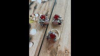 Серебряный комплект "Стелла" с солнечным камнем от ВЕГА