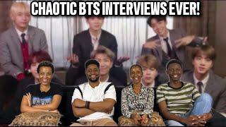 Our Reaction To Most CHAOTIC BTS interviews ever.