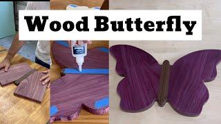 Purple Heart Wood Butterfly