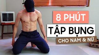 8 Phút Tập Bụng Đơn Giản (ĐẢM BẢO CÓ 6 MÚI)