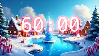 60 Minute Timer | Relaxing Music | Gingerbread Houses with Campfires 