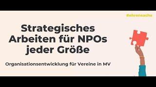 Strategisches Arbeiten für NPOs jeder Größe - Haus des Stiftens