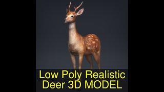 3D Model of Low Poly Realistic Deer Review