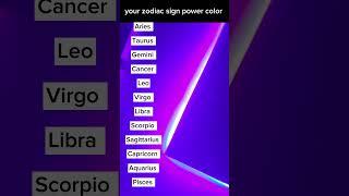 your zodiac sign power color |All zodiac signs  #zodiac #shorts