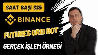 Saat Başı $25 | Binance Futures Grid Botu | Gerçek İşlem Örneği