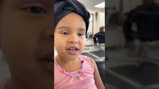 4 year old gets a luxurious $80 hair salon service for curly hair