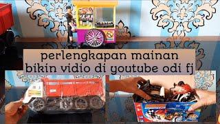 Unboxing Mainan Untuk Vid Odi FJ | Mainan Gerobak Sate Madura | Mainan Becak | Miniatur Truk Plastik