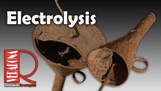 Rough rust cleaning by electrolysis