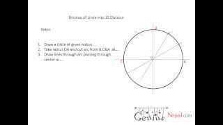 Engineering Drawing Tutorials/Plane Geometrical construction (Circle into 12 by radius)