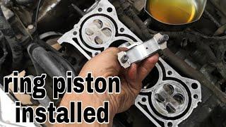 how to engine ring piston fitting - petrol engine piston installed