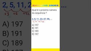 RACIOCÍNIO LÓGICO | Você consegue descobrir a lógica dessa sequência??