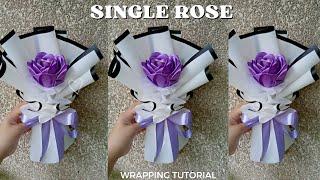 Single Rose Satin Bouquet/How to wrap single bouquet/Kath Ideal