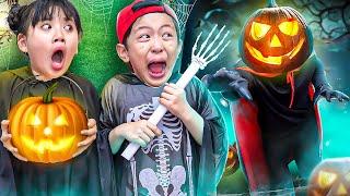 Baby Doll & Mike Escape Pumpkin Monster’s Room Halloween Challenge