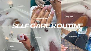 SELF CARE ROUTINE 🫧 nail appointment, relaxing bath, body care, foot mask, deep cleaning