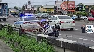 More video from the arrest of five suspects held on highway after police pursue stolen vehicle