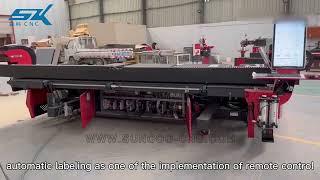 big area customize automatic cnc glass cutting machine with breaking table+feed arm~