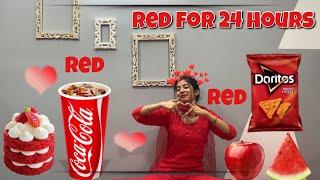 ️Red for *24 hours* challenge || only red || Divya Sharma vlogs