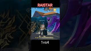 Raistar 1 vs 4 clutch  | very fast  movement  | free fire short video | Barish ki jaaye free fire