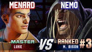 SF6 ▰ MENARD (Luke) vs NEMO (#3 Ranked M.Bison) ▰ High Level Gameplay